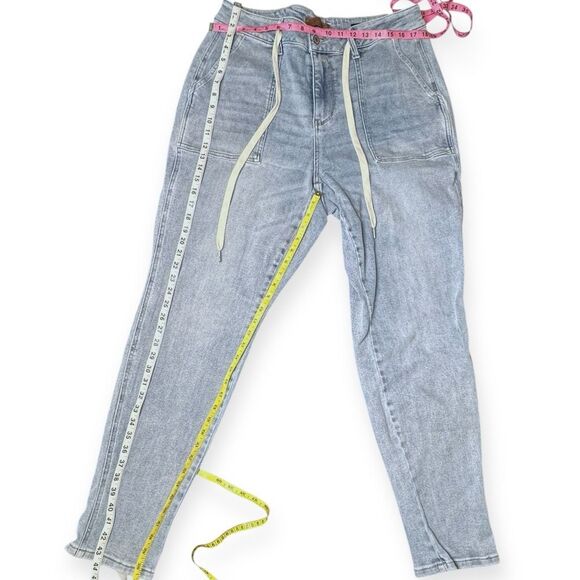 JUDY BLUE LOS ANGELES Women’s Light Wash High Waist Double Cuff Jogger Jeans Siz - Picture 9 of 9